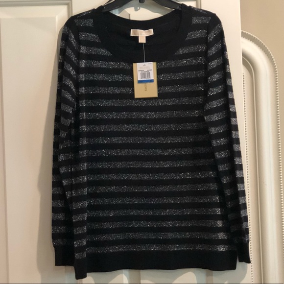 MICHAEL Michael Kors Tops - Michael Kors Black & Silver Sparkle Sweater